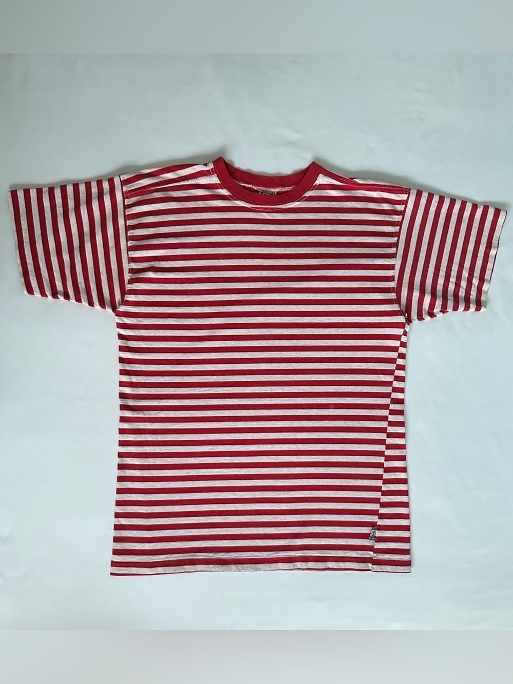 Vintage Red w/ White Striped Retro Single Stitch T-Shirt